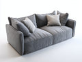 Sofás 2 plazas de tela 190 x 98 x 72 cm - gris - diseño bajo para salón