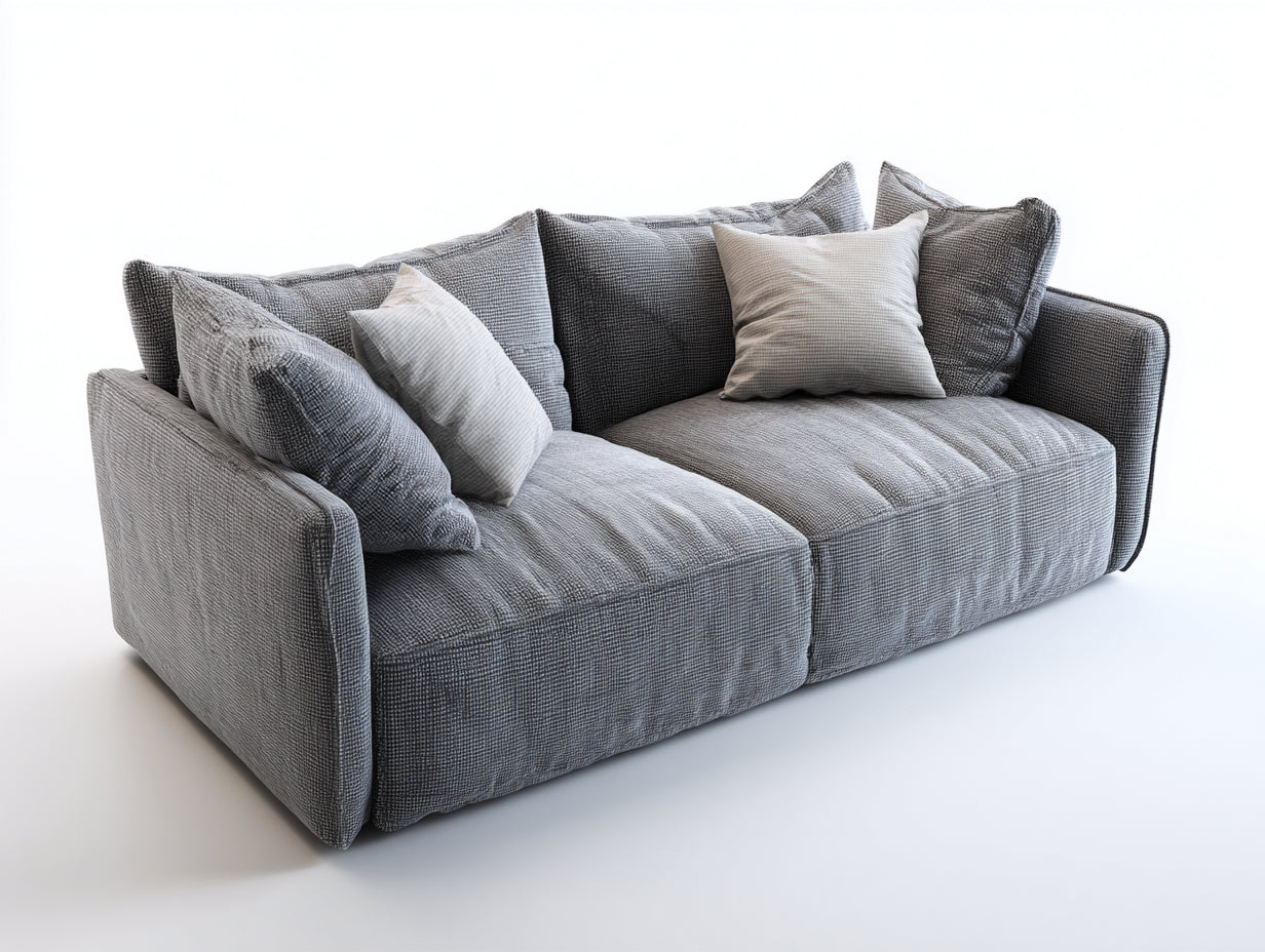Sofás 2 plazas de tela 190 x 98 x 72 cm - gris - diseño bajo para salón
