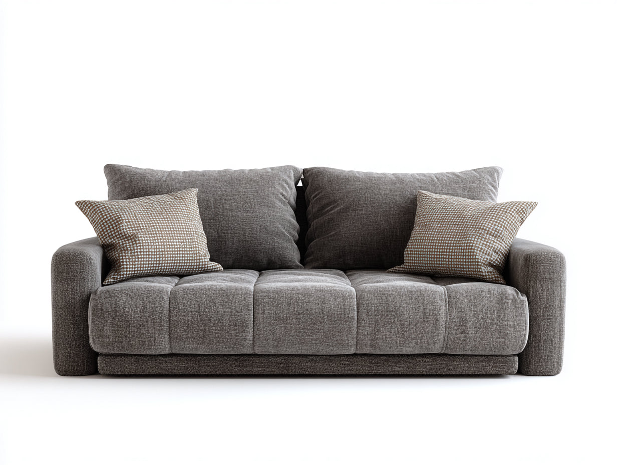 Sofás 2 plazas de tela 180x86x78 cm - gris topo - diseño moderno para salón