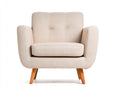 Sillones tela 82x76x86 cm - beige-marrón - diseño acolchado con reposabrazos