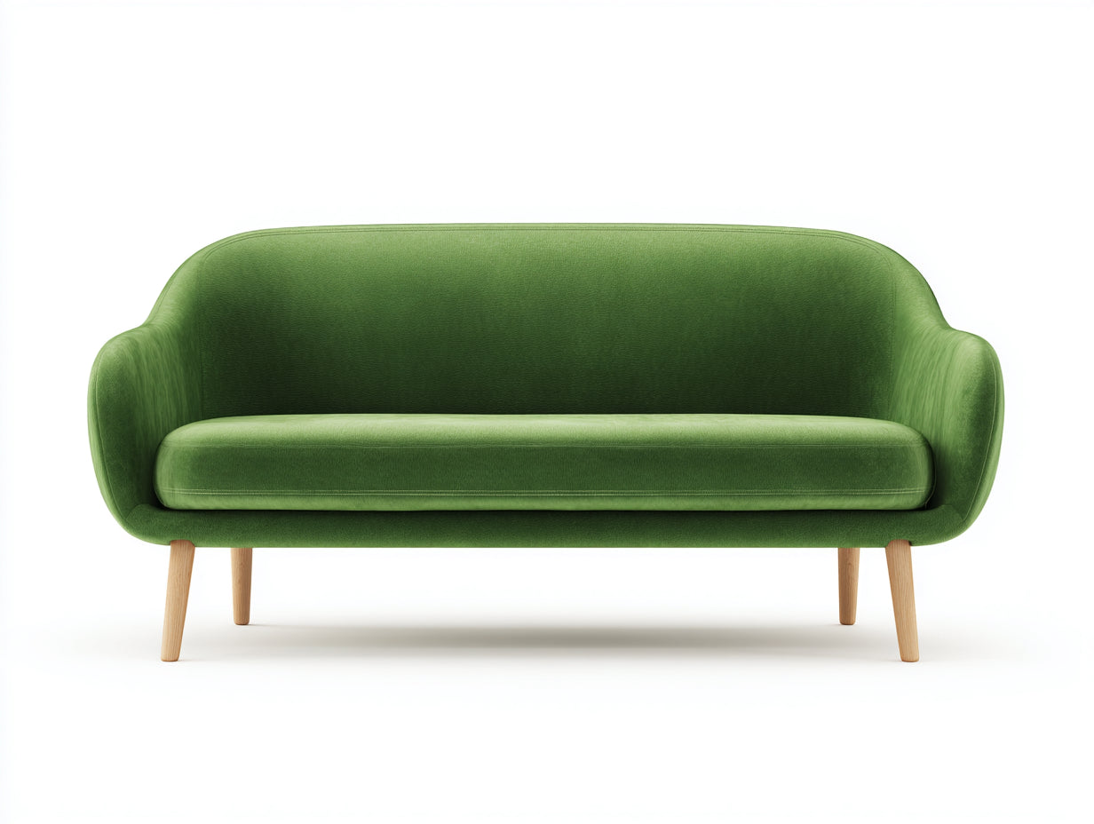 Sofás 2 plazas tapizados de terciopelo 168x82x78 cm - Verde-Natural - Diseño moderno para salón y dormitorio