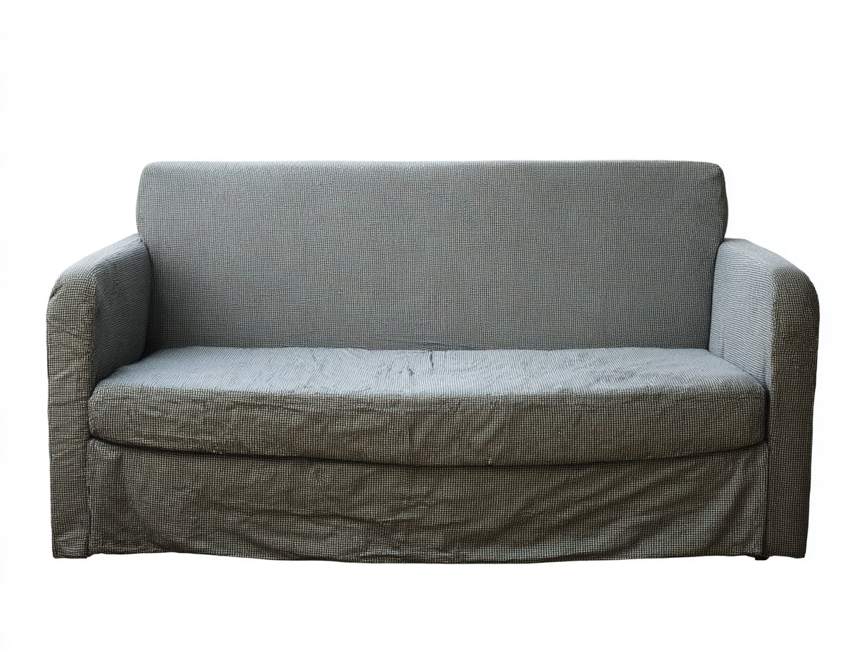 Sofás 2 plazas tapizados de tela 158x84x76 cm - Gris oscuro - Diseño compacto para salón y dormitorio
