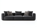 Sofás 3 plazas tapizados de tela 248x98x74 cm - Gris oscuro - Diseño contemporáneo para salón y zona lounge
