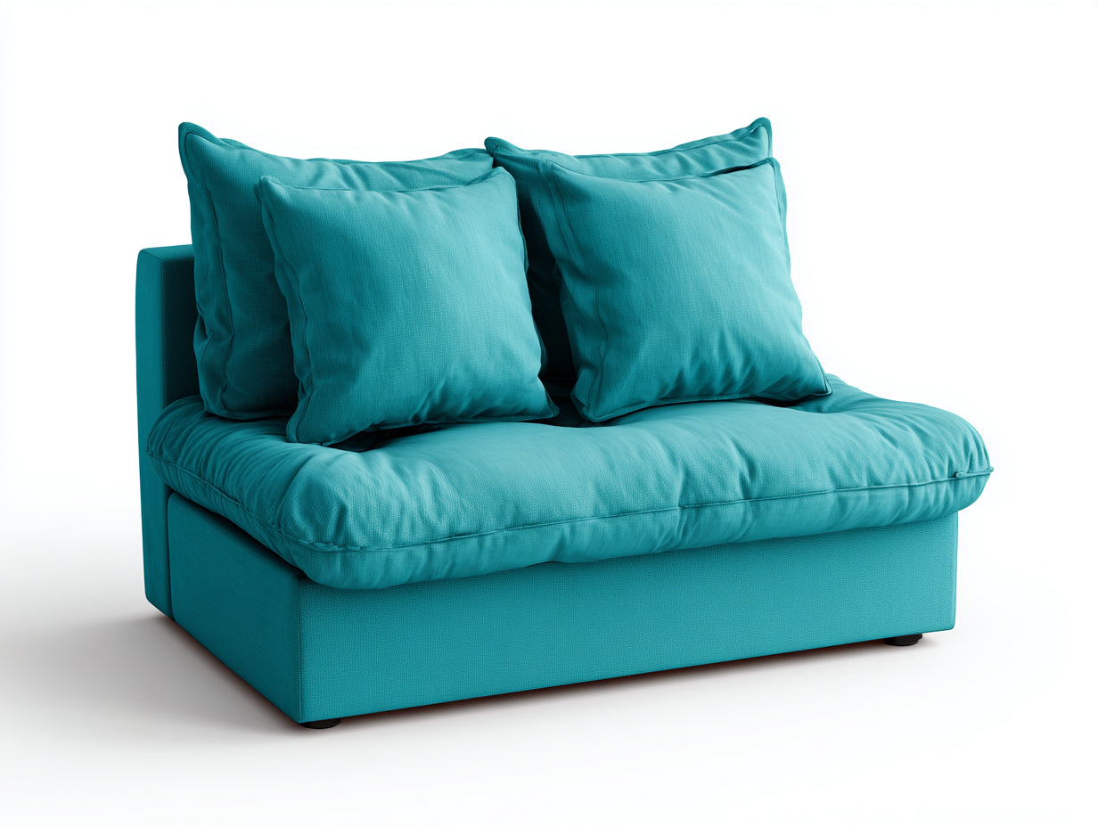 Sofás 2 plazas de tela 150x88x82 cm - turquesa - diseño compacto para salón