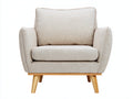 Sillones de tela 82x84x86 cm - beige-madera natural - diseño acolchado para salón
