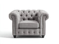 Sillones de tela 96x89x76 cm - gris-negro - diseño capitoné clásico para salón