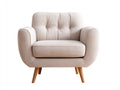 Sillones de tela 102 x 84 x 88 cm - beige claro - respaldo capitoné para salón