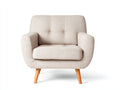 Sillones tapizados de tela 86x81x85 cm - Beige-Natural - Diseño moderno para salón y dormitorio