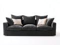 Sofás 3 plazas de tela 220 x 96 x 78 cm - gris oscuro - diseño moderno para salón