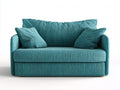 Sofás 2 plazas tela 150x82x78 cm - turquesa - diseño compacto con reposabrazos