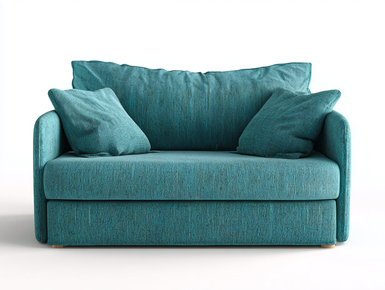 Sofás 2 plazas tela 150x82x78 cm - turquesa - diseño compacto con reposabrazos