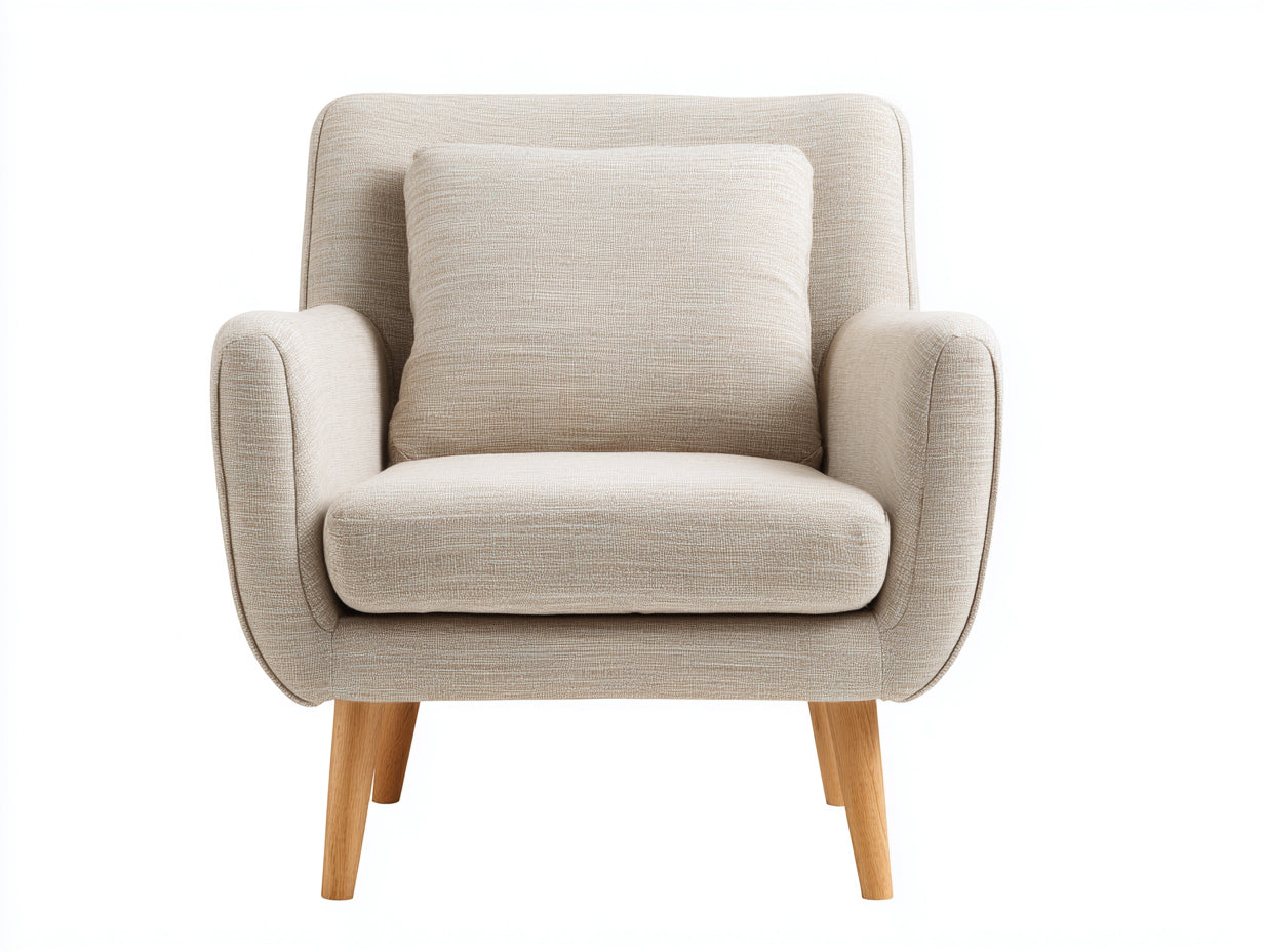 Sillones de tela 78x82x88 cm - beige-madera natural - diseño cómodo para salón