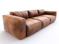 Sofás 3 plazas de cuero 235 x 98 x 72 cm - marrón - diseño modular para salón