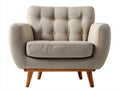 Sillones de tela 115 x 88 x 95 cm - beige - diseño capitoné para salón