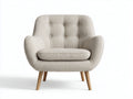 Sillones tapizados de bouclé 84x80x86 cm - Beige-Natural - Diseño escandinavo para salón y dormitorio