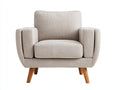 Sillones tela 88x82x86 cm beige y madera natural - diseño moderno con reposabrazos