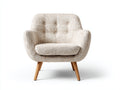 Sillones tela 80x74x84 cm - beige-marrón - diseño acolchado con botones